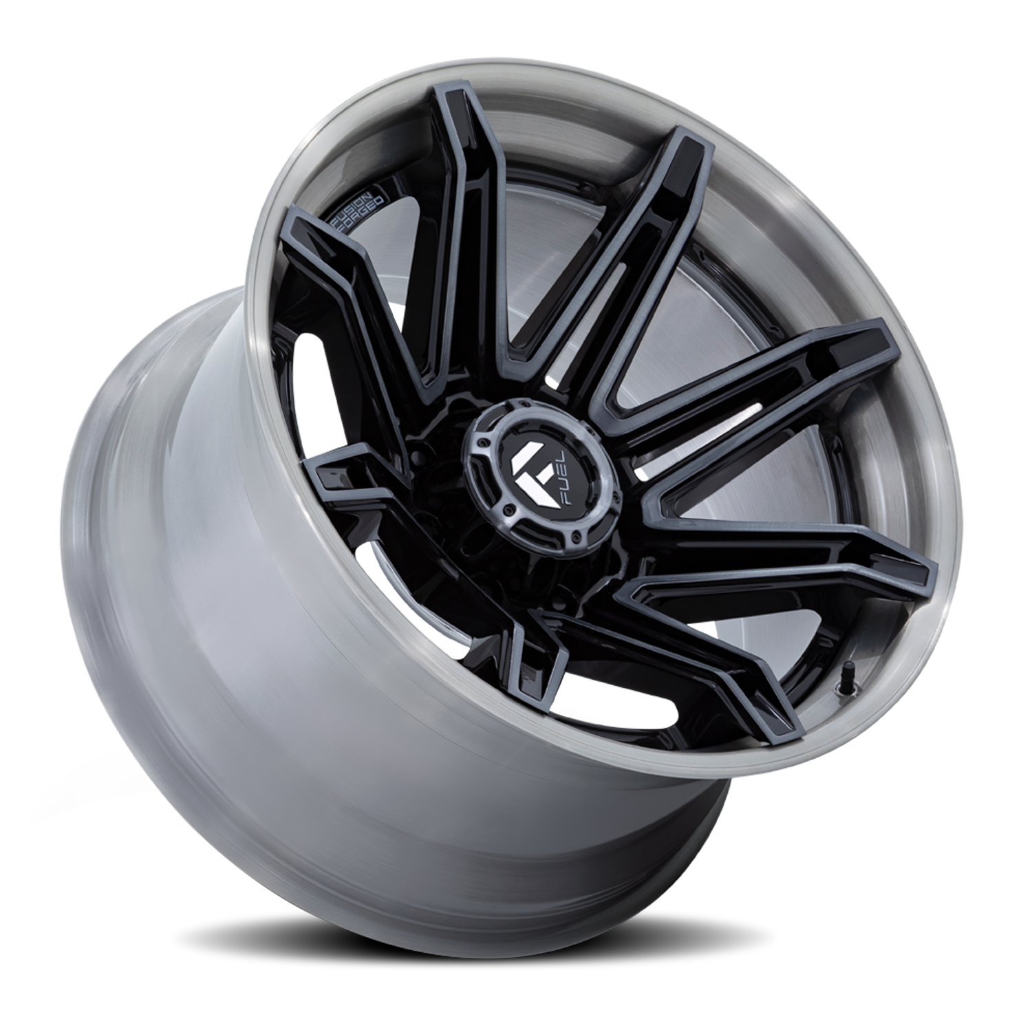Aluminum Wheels 20X10 Brawl FC401BT Gloss Black Brushed Dark Tint Fuel Off Road Wheels