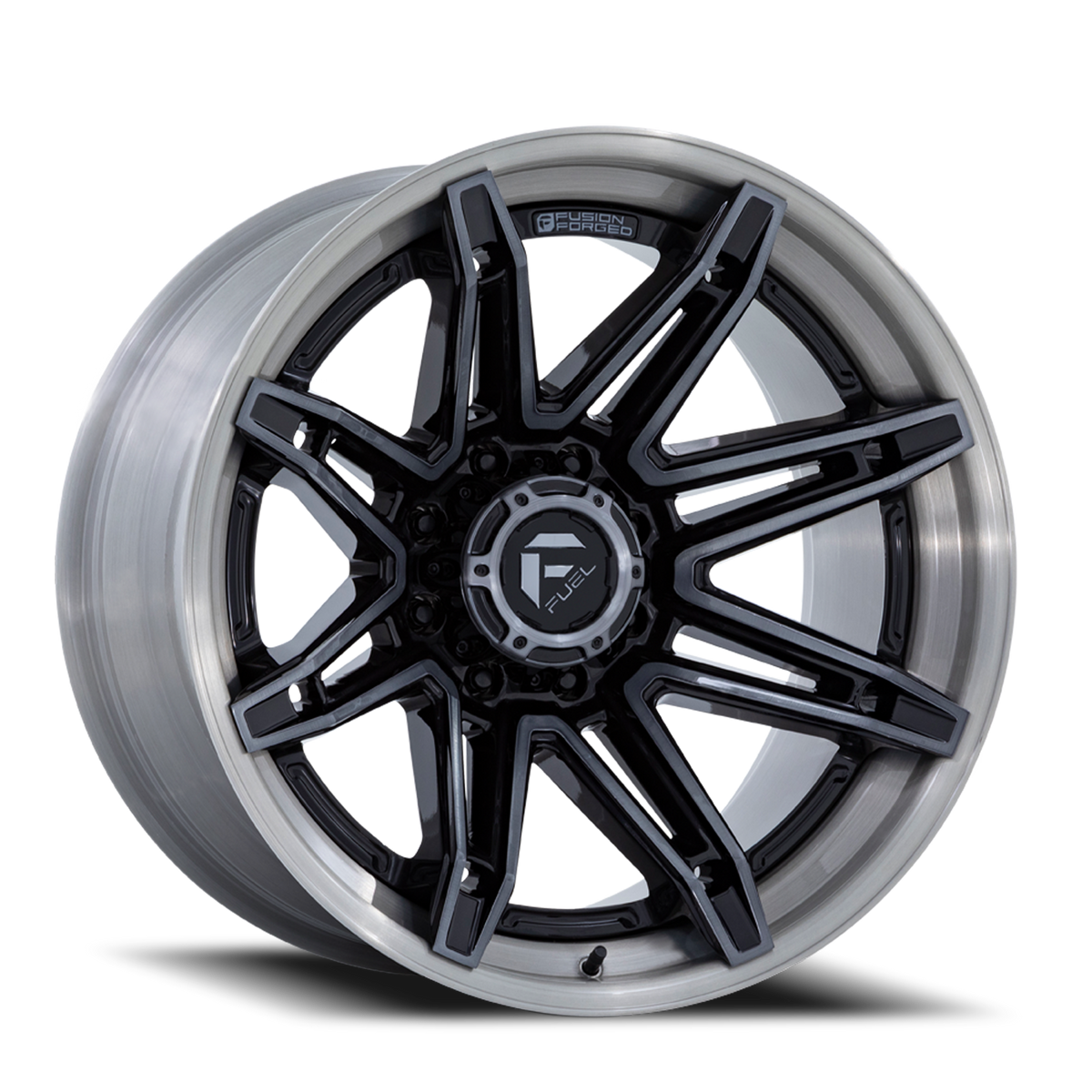 Aluminum Wheels 22X12 Brawl FC401BT Gloss Black Brushed Dark Tint Fuel Off Road Wheels