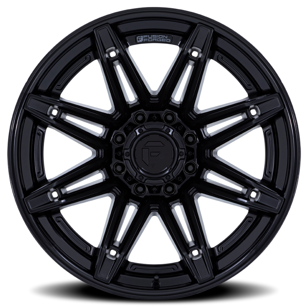 Aluminum Wheels 20X10 Brawl FC401MX Matte Black/Gloss Black Lip Fuel Off Road Wheels