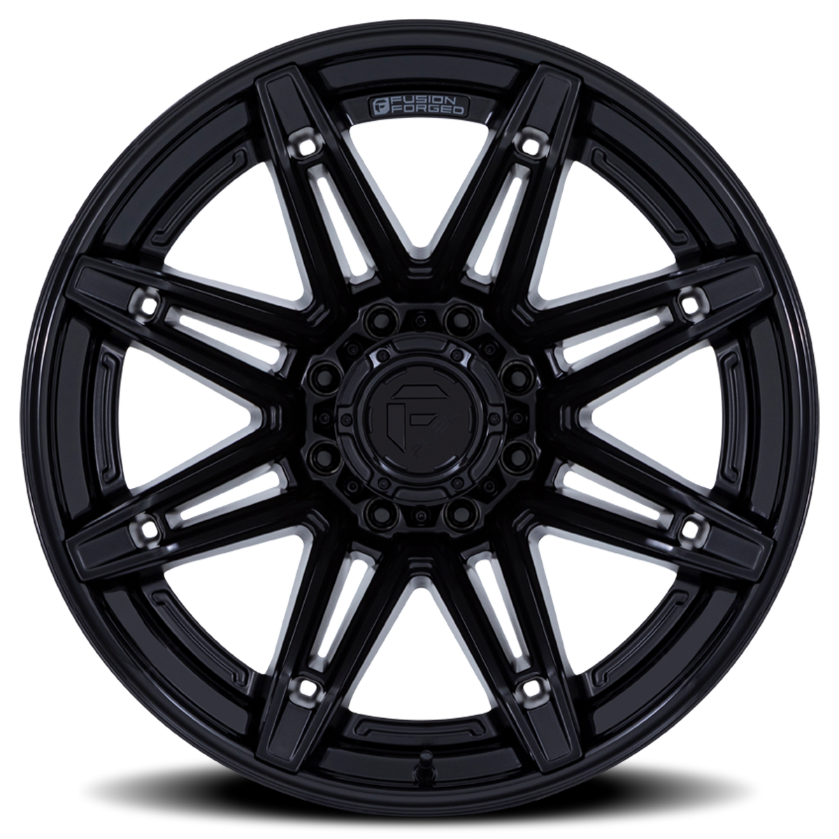 Aluminum Wheels 22X12 Brawl FC401MX Matte Black/Gloss Black Lip Fuel Off Road Wheels