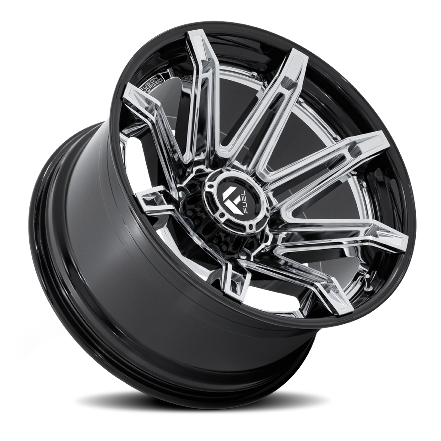 Aluminum Wheels 24X12 Brawl FC401PB Chrome/Gloss Black Lip Fuel Off Road Wheels