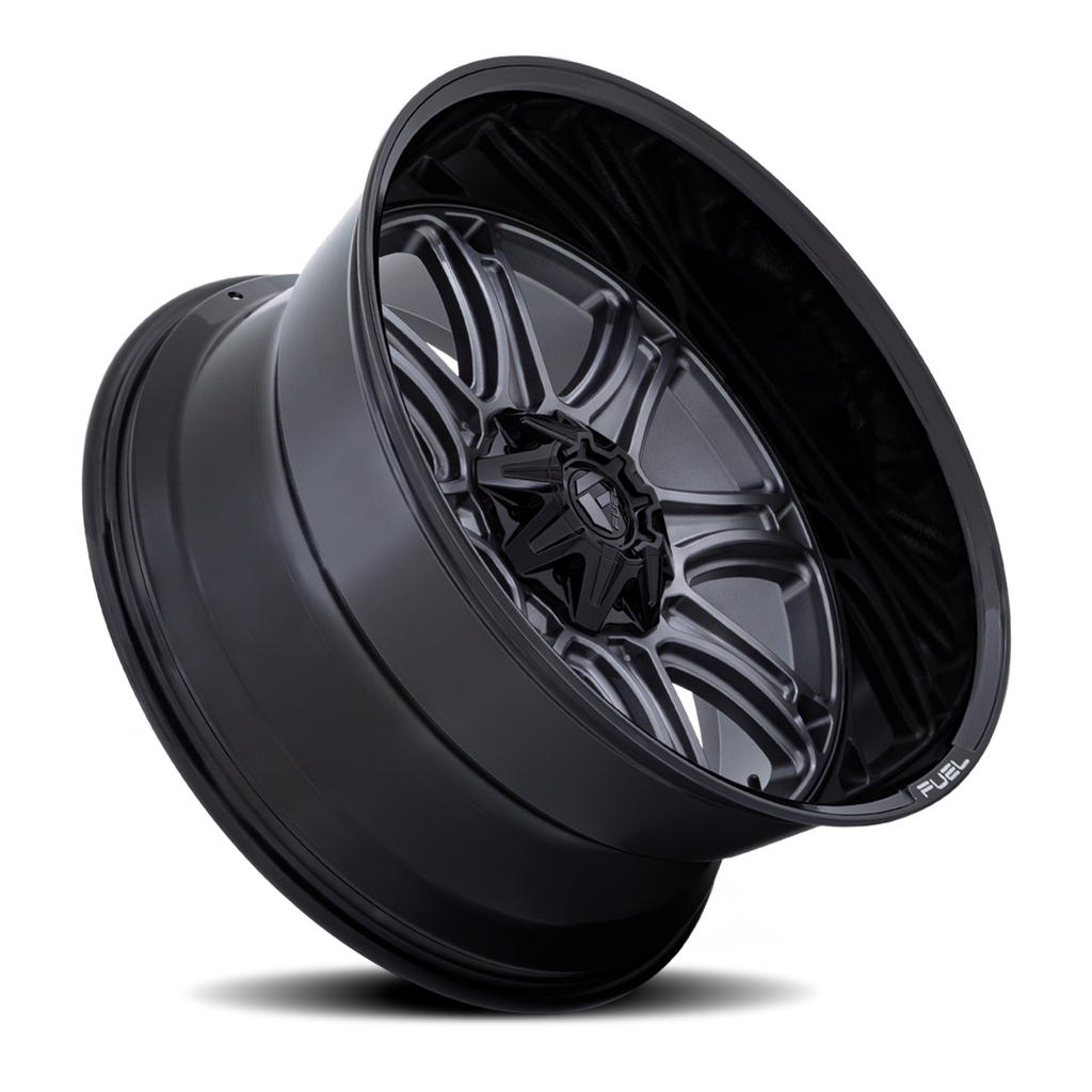 Aluminum Wheels 20X10 Darkstar FC853AB Matte Gunmetal Gray/Black Lip Fuel Off Road Wheels