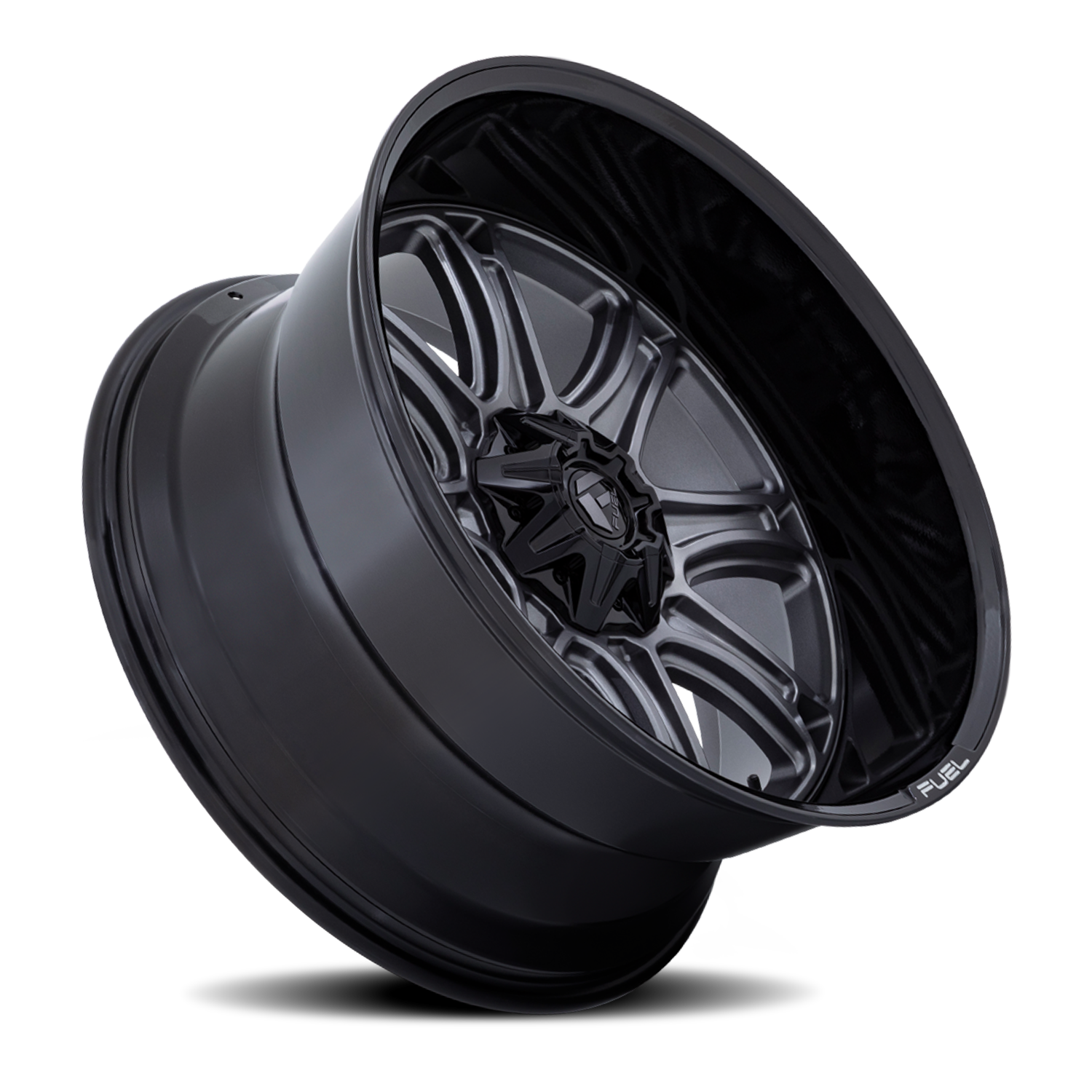 Aluminum Wheels 20X10 Darkstar FC853AB Matte Gunmetal Gray/Black Lip Fuel Off Road Wheels