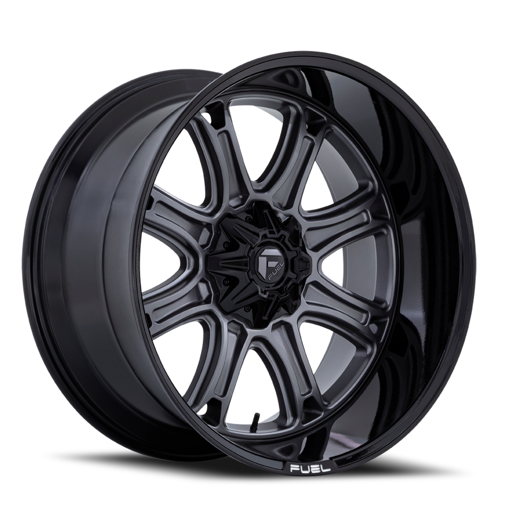 Aluminum Wheels 20X9 Darkstar FC853AB Matte Gunmetal Gray/Black Lip Fuel Off Road Wheels