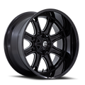 Aluminum Wheels 24X12 Darkstar FC853BE Gloss Black/Milled Fuel Off Road Wheels