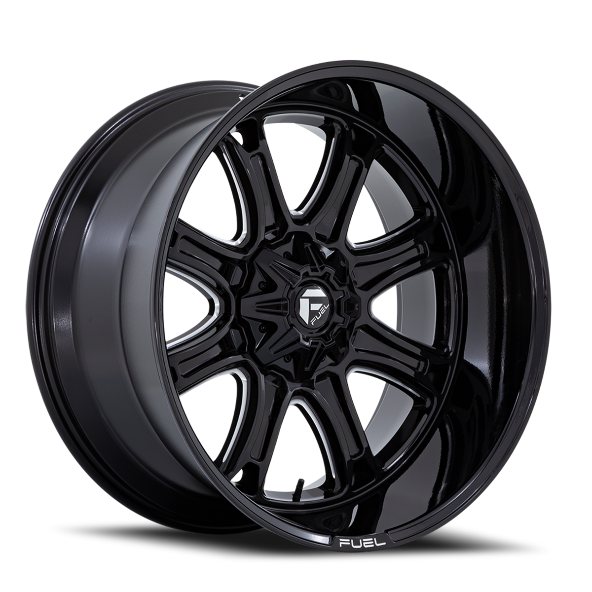 Aluminum Wheels 24X12 Darkstar FC853BE Gloss Black/Milled Fuel Off Road Wheels