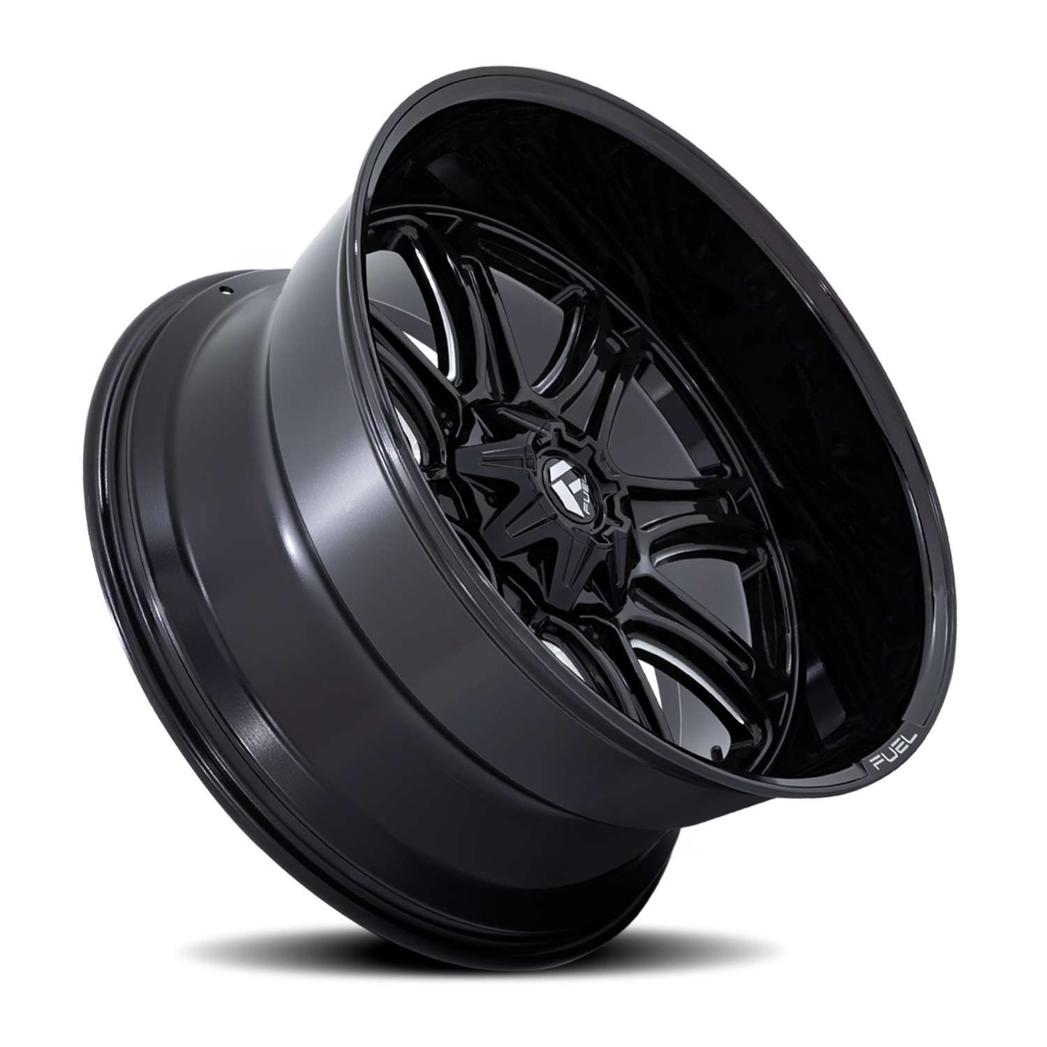 Aluminum Wheels 24X12 Darkstar FC853BE Gloss Black/Milled Fuel Off Road Wheels