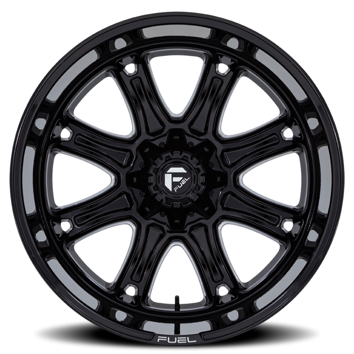 Aluminum Wheels 24X12 Darkstar FC853BE Gloss Black/Milled Fuel Off Road Wheels