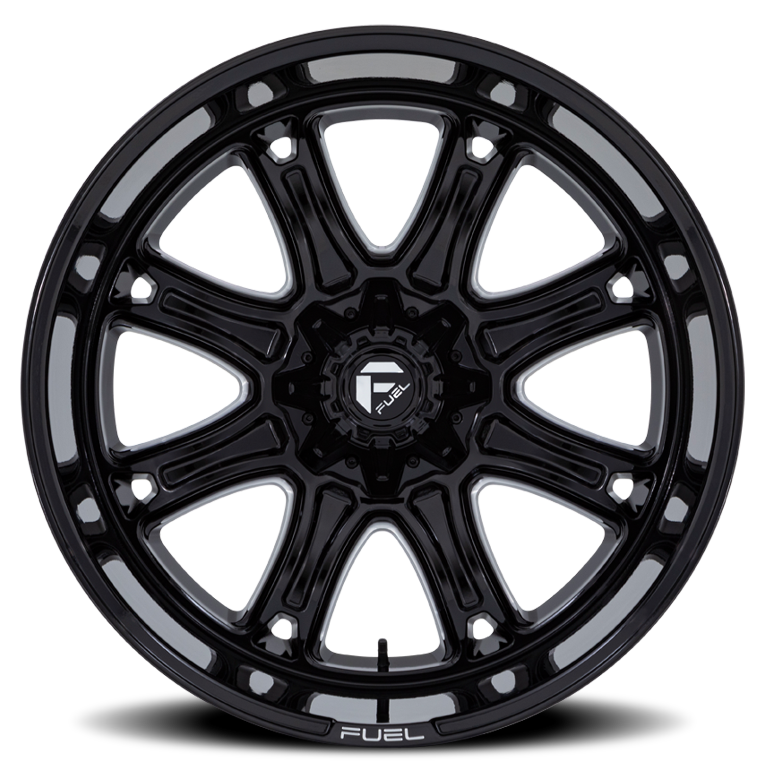 Aluminum Wheels 24X12 Darkstar FC853BE Gloss Black/Milled Fuel Off Road Wheels