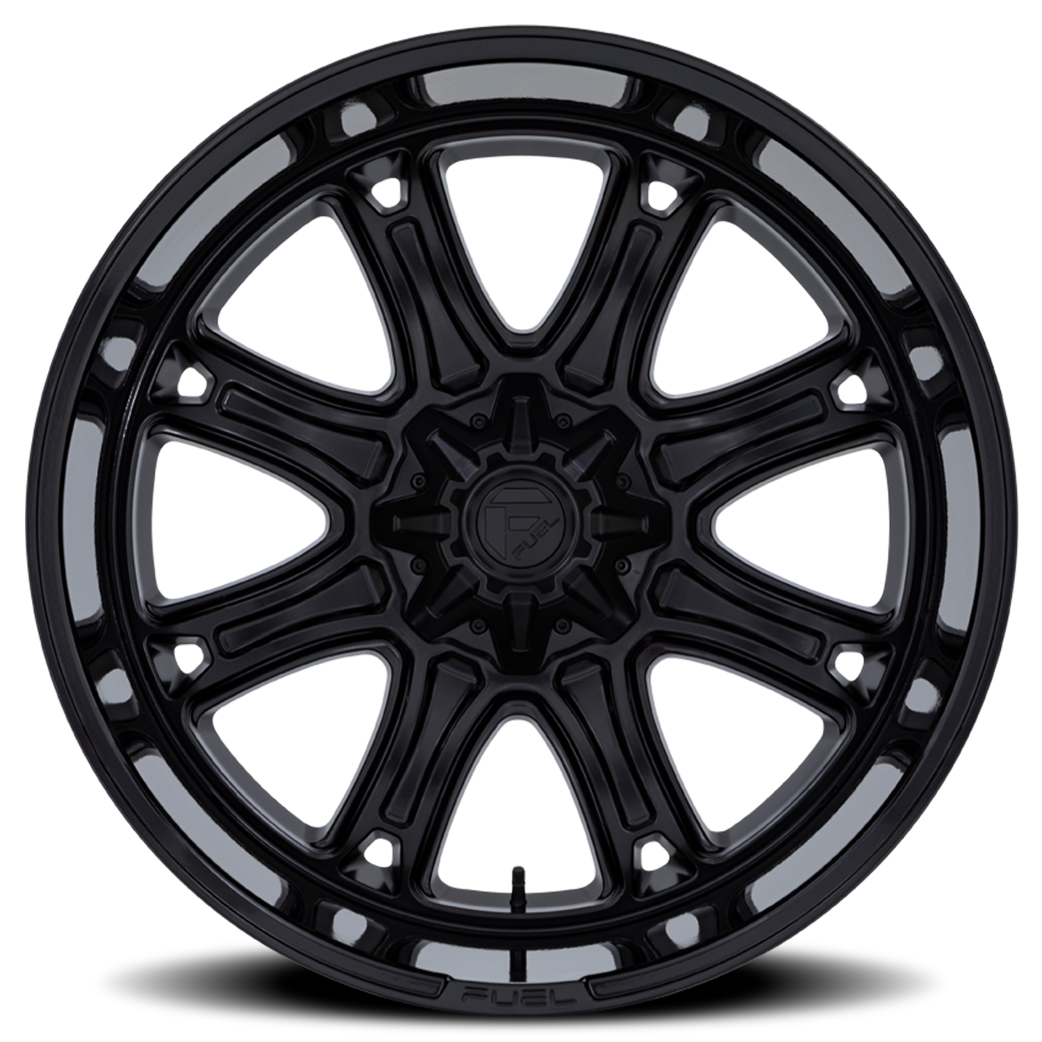 Aluminum Wheels 20X10 Darkstar FC853MB Matte Black/Gloss Black Lip Fuel Off Road Wheels