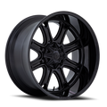 Aluminum Wheels 20X9 Darkstar FC853MB Matte Black/Gloss Black Lip Fuel Off Road Wheels