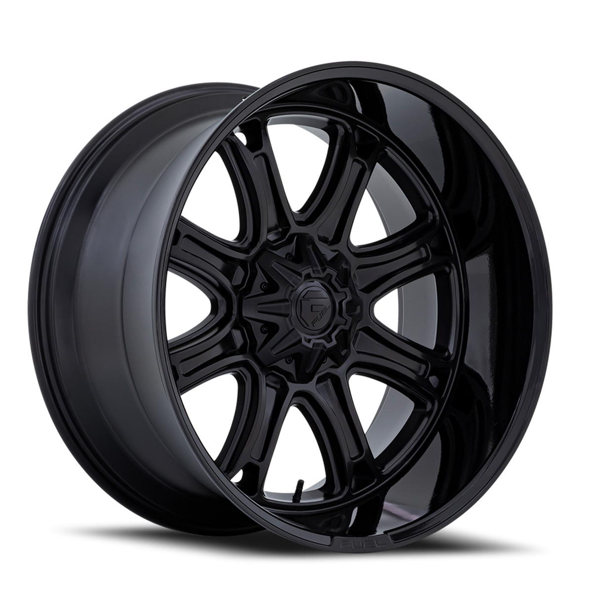 Aluminum Wheels 20X9 Darkstar FC853MB Matte Black/Gloss Black Lip Fuel Off Road Wheels