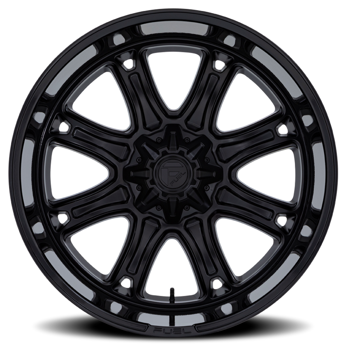 Aluminum Wheels 20X9 Darkstar FC853MB Matte Black/Gloss Black Lip Fuel Off Road Wheels