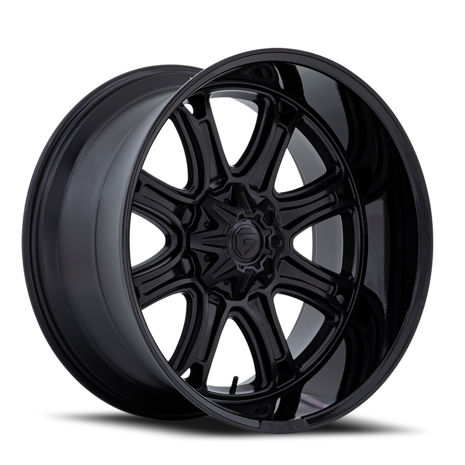 Aluminum Wheels 22X9 Darkstar FC853MB Matte Black/Gloss Black Lip Fuel Off Road Wheels