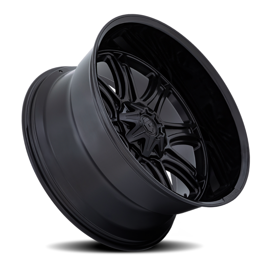 Aluminum Wheels 22X9 Darkstar FC853MB Matte Black/Gloss Black Lip Fuel Off Road Wheels