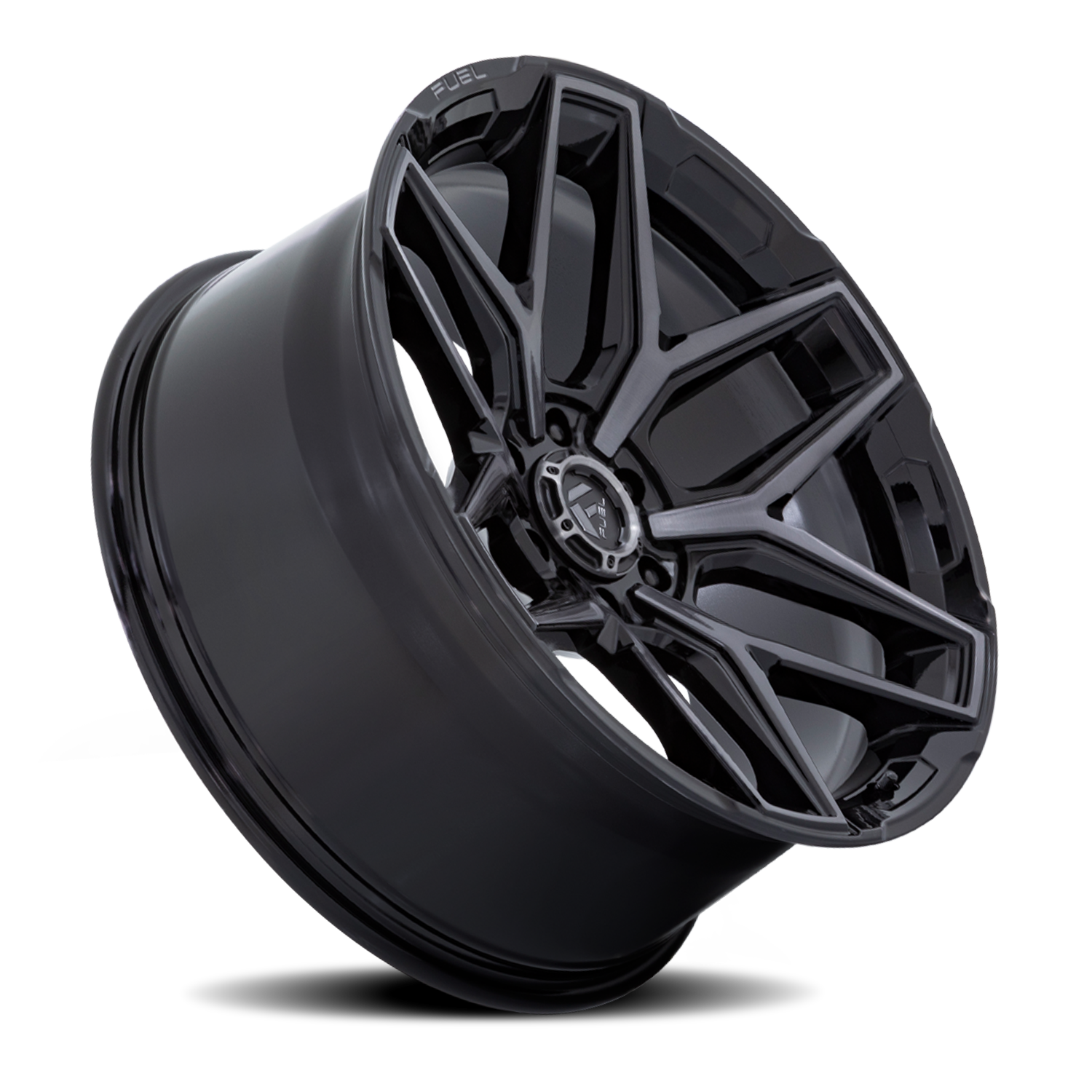 Aluminum Wheels 18X9 Flux 6 FC854BT Gloss Black Brushed Gray Tint Fuel Off Road Wheels