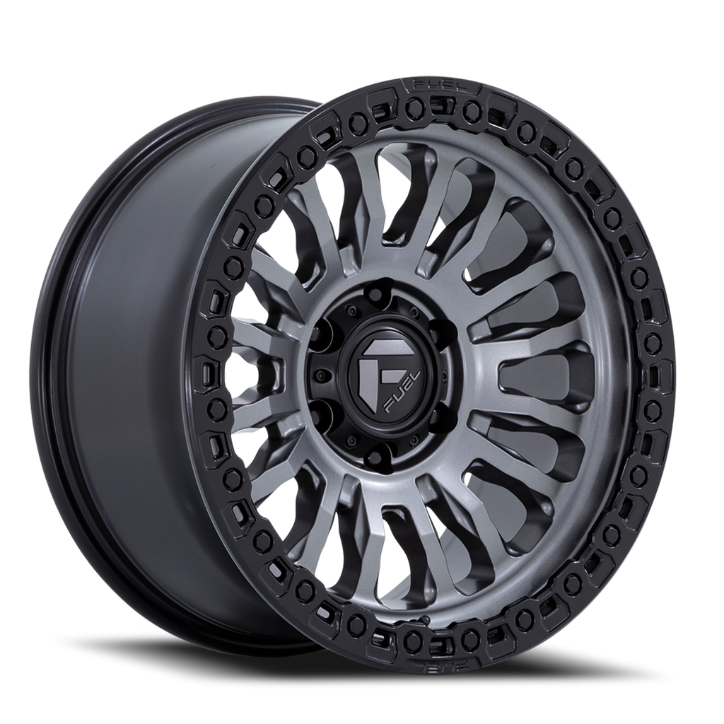 Aluminum Wheels 17X9 Rincon SBL FC857AB  Matte Gunmetal Gray Matte Black Lip Fuel Off Road Wheels