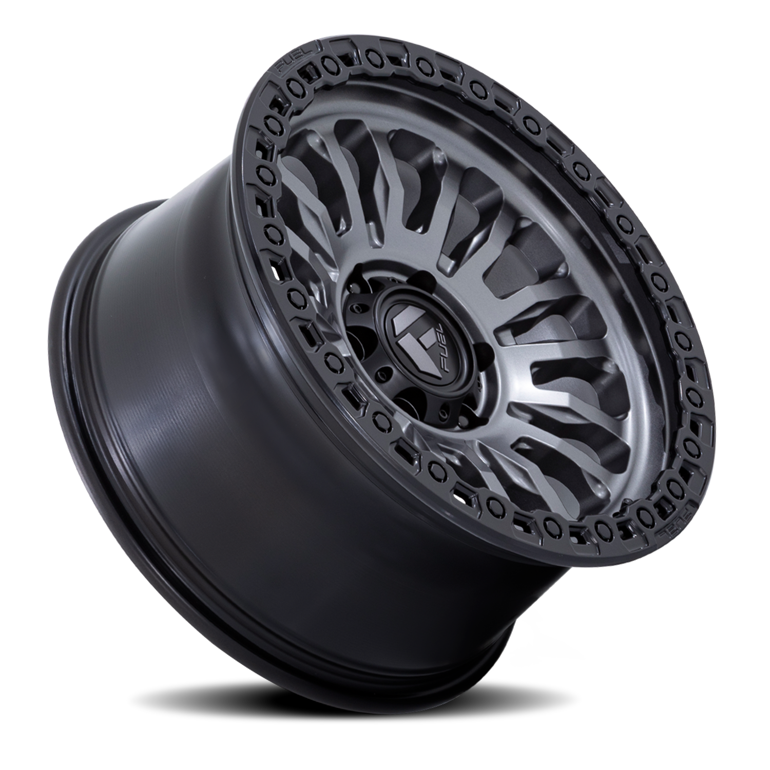 Aluminum Wheels 17X9 Rincon SBL FC857AB  Matte Gunmetal Gray Matte Black Lip Fuel Off Road Wheels