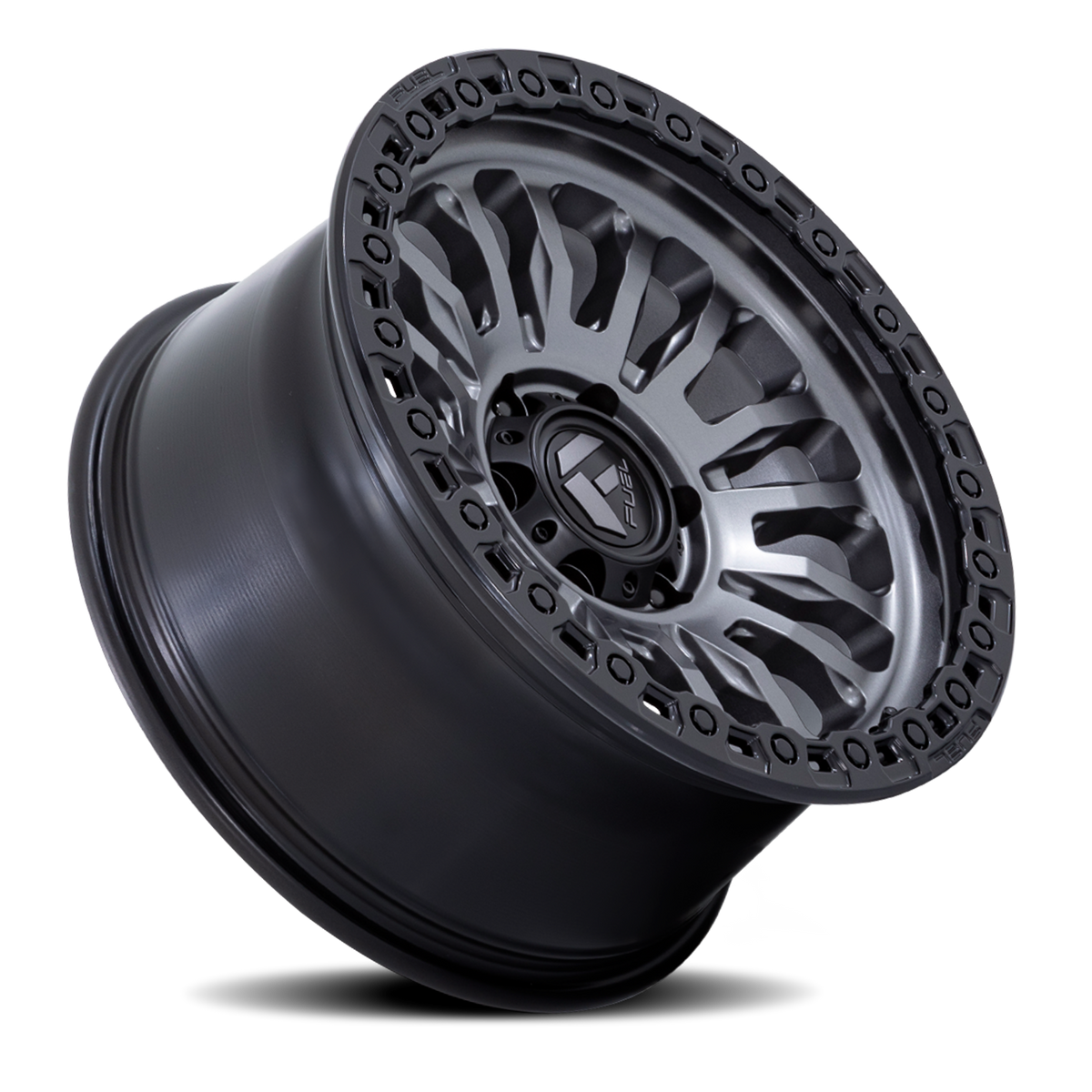 Aluminum Wheels 18X9 Rincon SBL FC857AB  Matte Gunmetal Gray Matte Black Lip Fuel Off Road Wheels