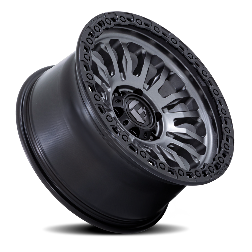 Aluminum Wheels 20X10 Rincon SBL FC857AB  Matte Gunmetal Gray Matte Black Lip Fuel Off Road Wheels