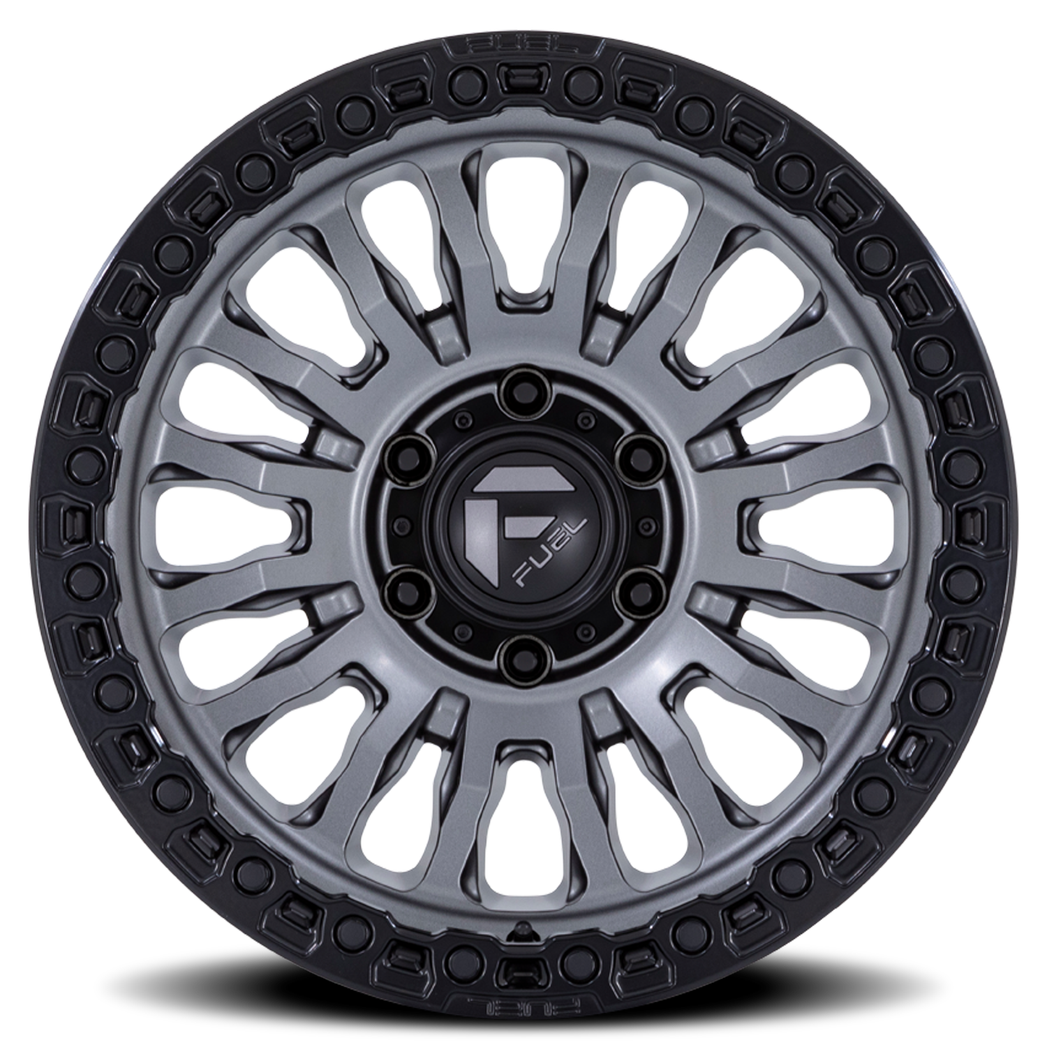 Aluminum Wheels 20X9 Rincon SBL FC857AB  Matte Gunmetal Gray Matte Black Lip Fuel Off Road Wheels