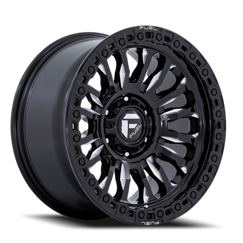 Aluminum Wheels 18X9 Rincon SBL FC857BE  Gloss Black Milled Fuel Off Road Wheels