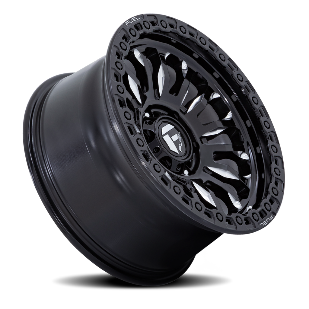 Aluminum Wheels 18X9 Rincon SBL FC857BE  Gloss Black Milled Fuel Off Road Wheels