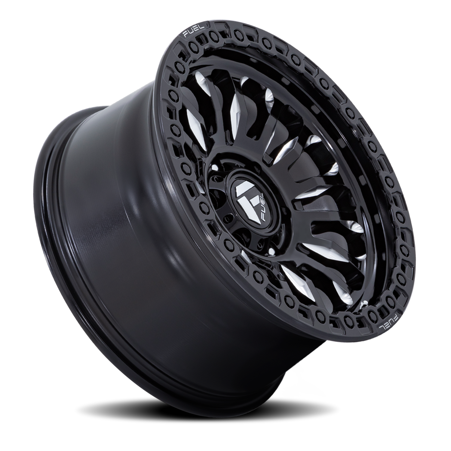 Aluminum Wheels 18X9 Rincon SBL FC857BE  Gloss Black Milled Fuel Off Road Wheels