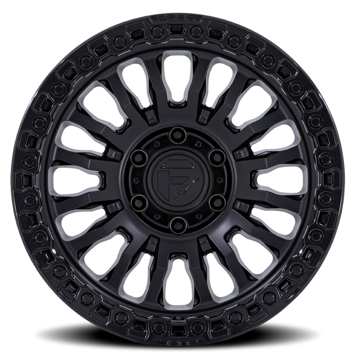 Aluminum Wheels 17X9 Rincon SBL FC857MB  Matte Black/Gloss Black Lip Fuel Off Road Wheels