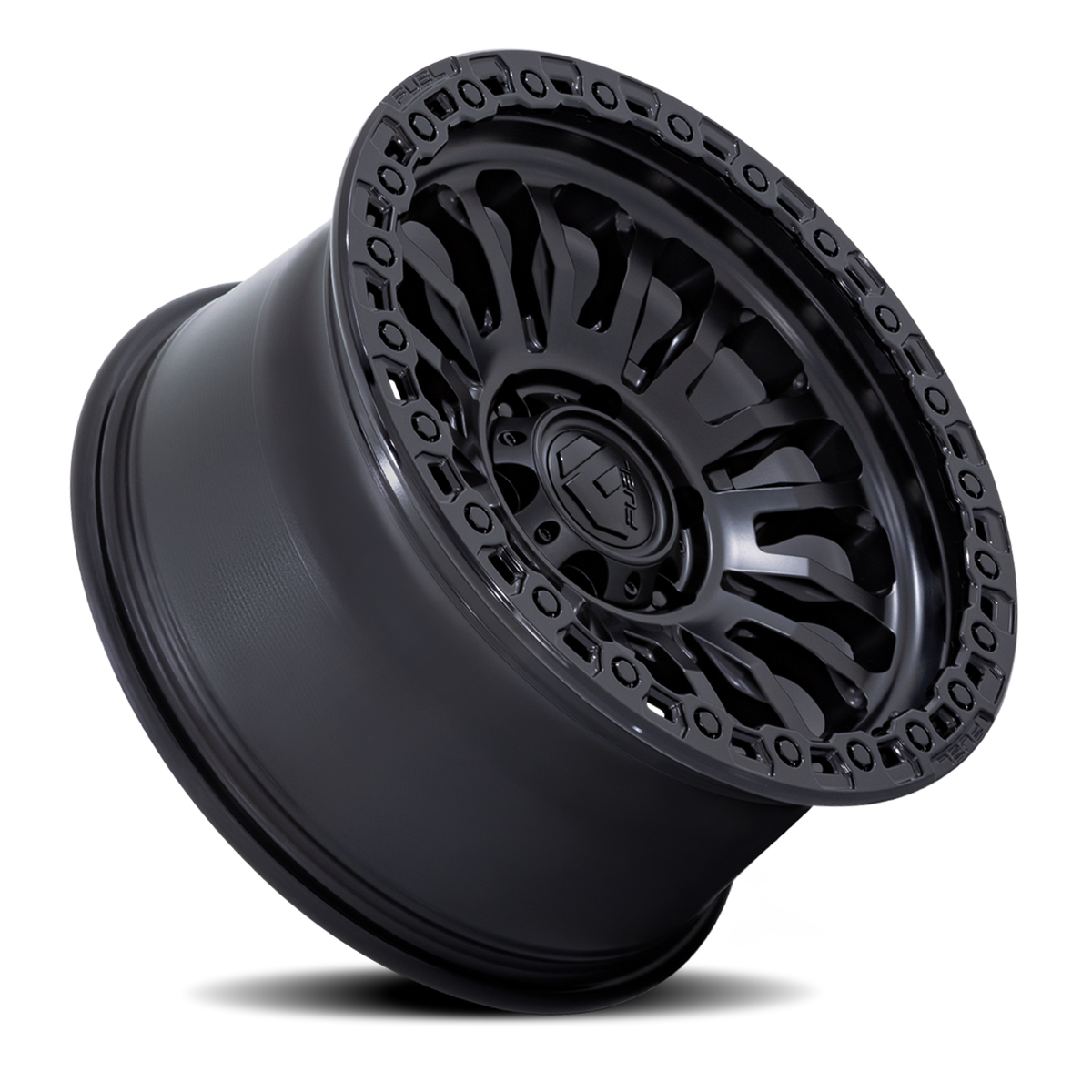 Aluminum Wheels 18X9 Rincon SBL FC857MB  Matte Black/Gloss Black Lip Fuel Off Road Wheels