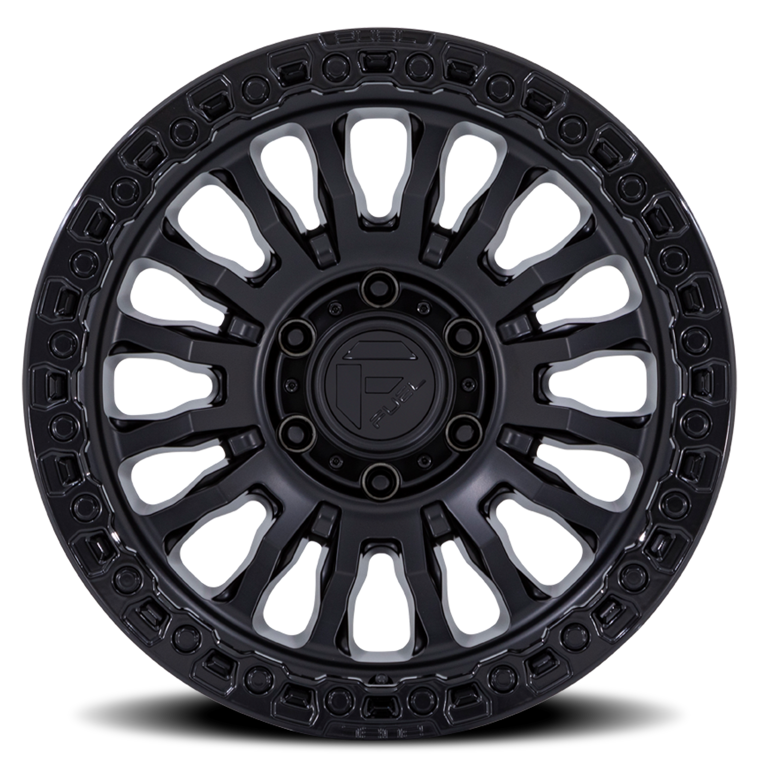 Aluminum Wheels 18X9 Rincon SBL FC857MB  Matte Black/Gloss Black Lip Fuel Off Road Wheels
