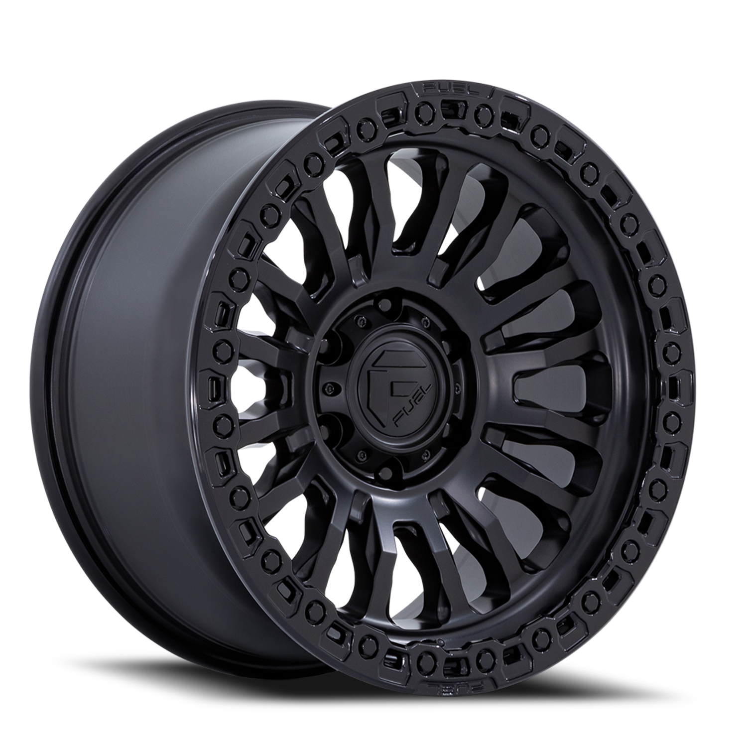 Aluminum Wheels 20X9 Rincon SBL FC857MB  Matte Black/Gloss Black Lip Fuel Off Road Wheels