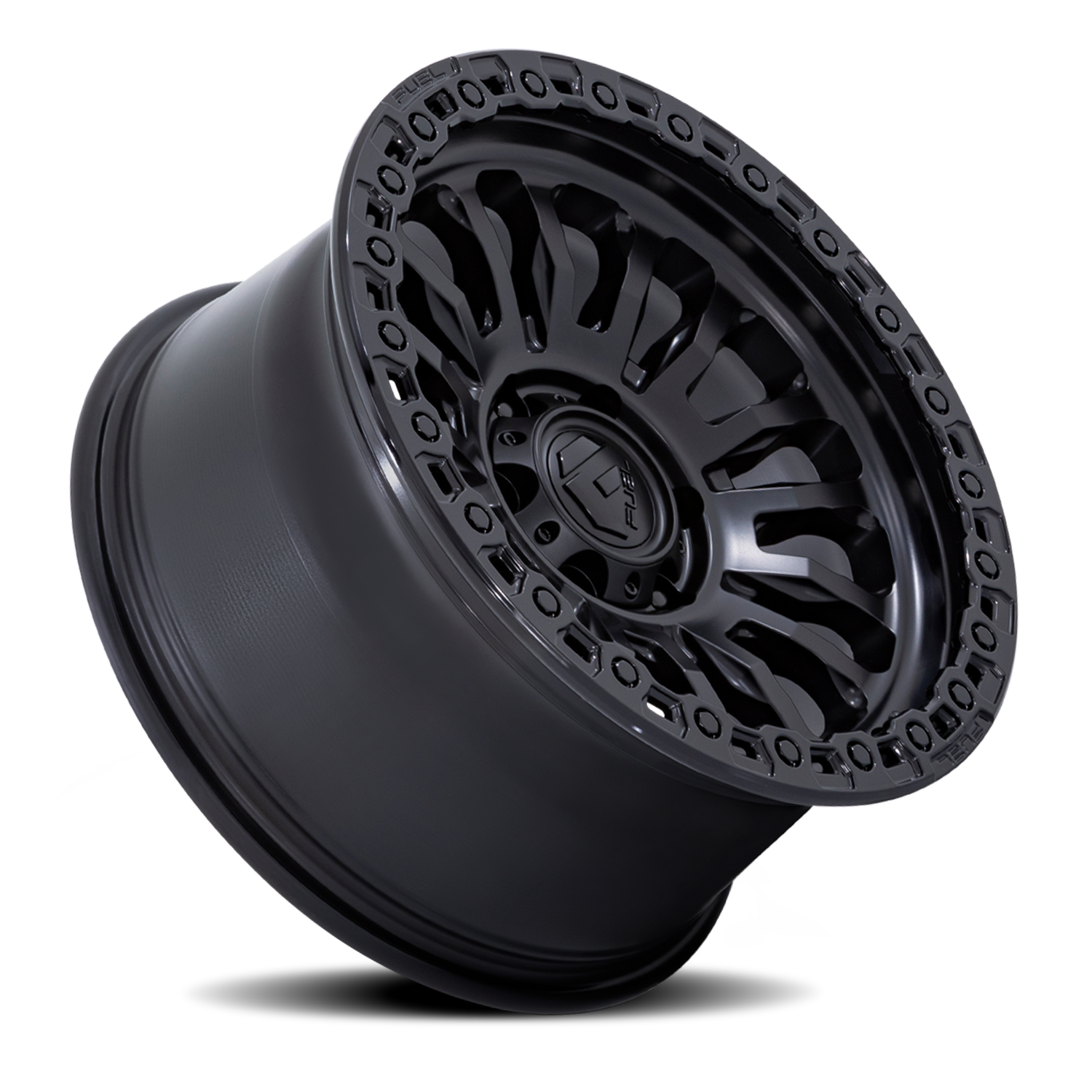 Aluminum Wheels 20X9 Rincon SBL FC857MB  Matte Black/Gloss Black Lip Fuel Off Road Wheels