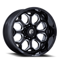 Aluminum Wheels 20X10 Scepter FC862 BE Gloss Black Milled Fuel Off Road Wheels