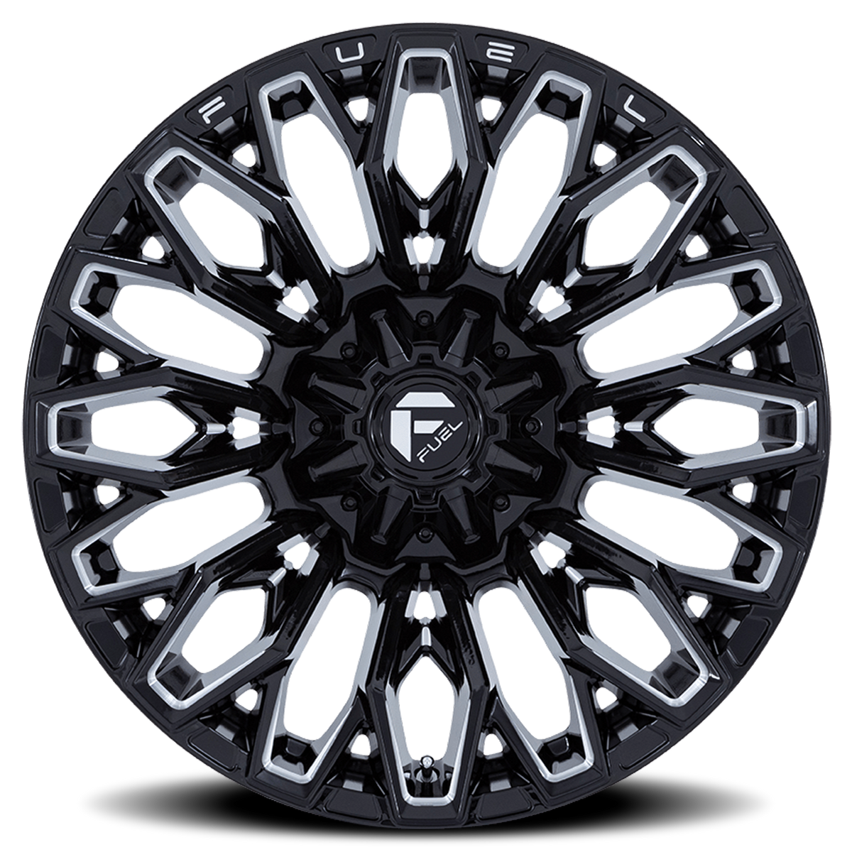 Aluminum Wheels 20X9 Strike FC865 BE Gloss Black/Milled Fuel Off Road Wheels