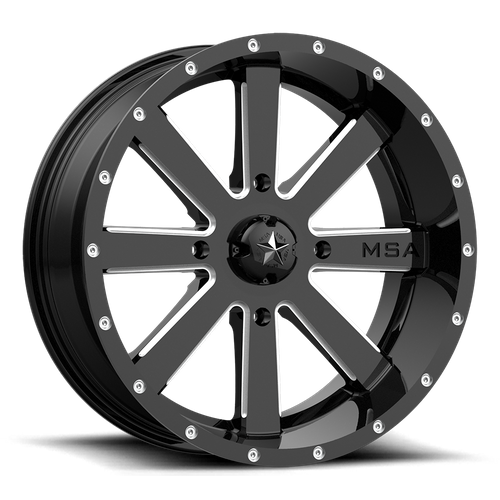 FLASH UTV 20X7 4X156 G-BLK MILL 00MM