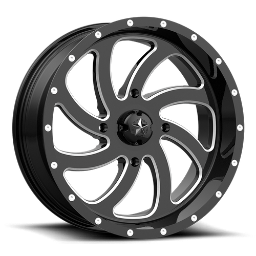 SWITCH UTV 22X7 4X156 G-BLK MILL 00MM