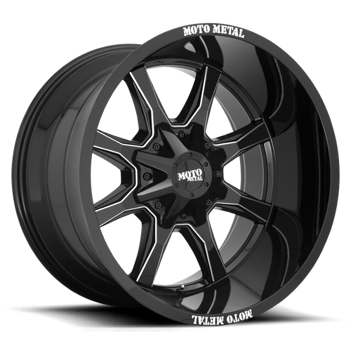 MO970 20X10 8X170 G-BLK MILL SPOKE -18MM