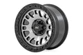 Rough Country 82 Series Wheel | One-Piece | Machined Semi Gloss Black | 17x9 | 6x5.5 | -12mm
