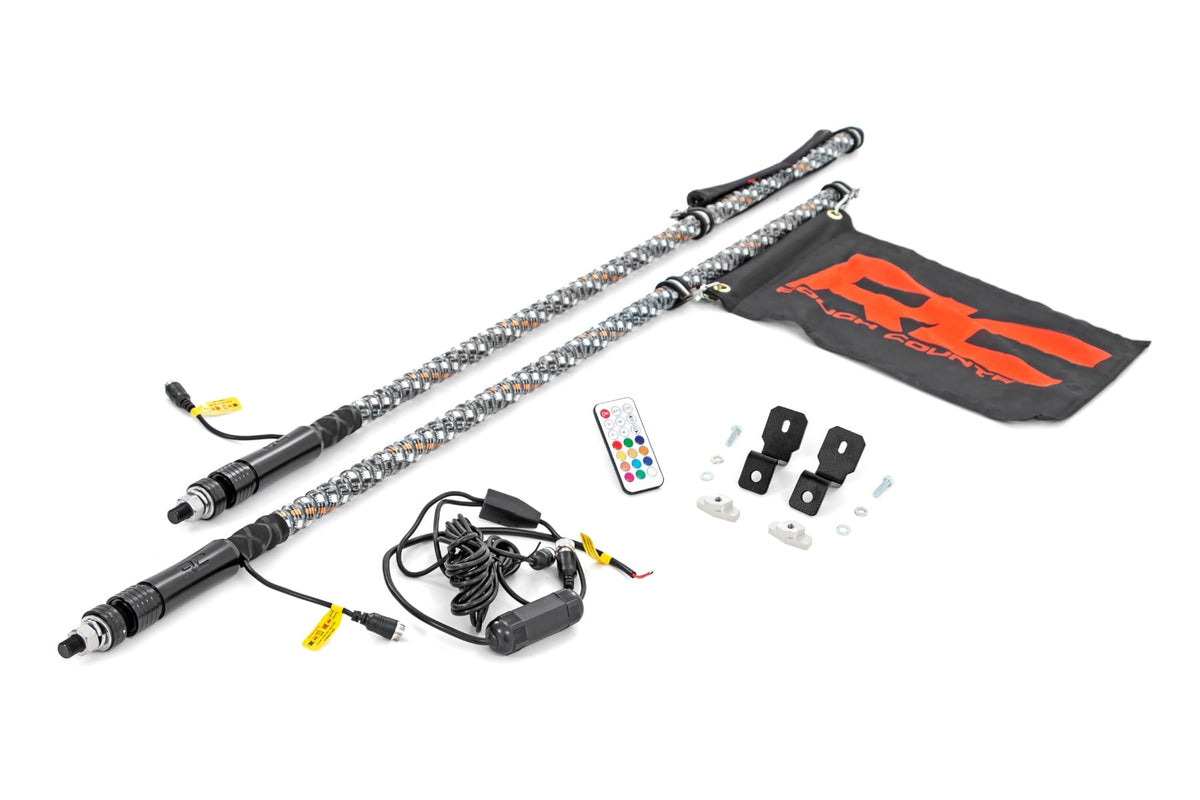 Whip Mount | 4' Multl-Color LED Whip Pair | Can-AM Defender/Segway