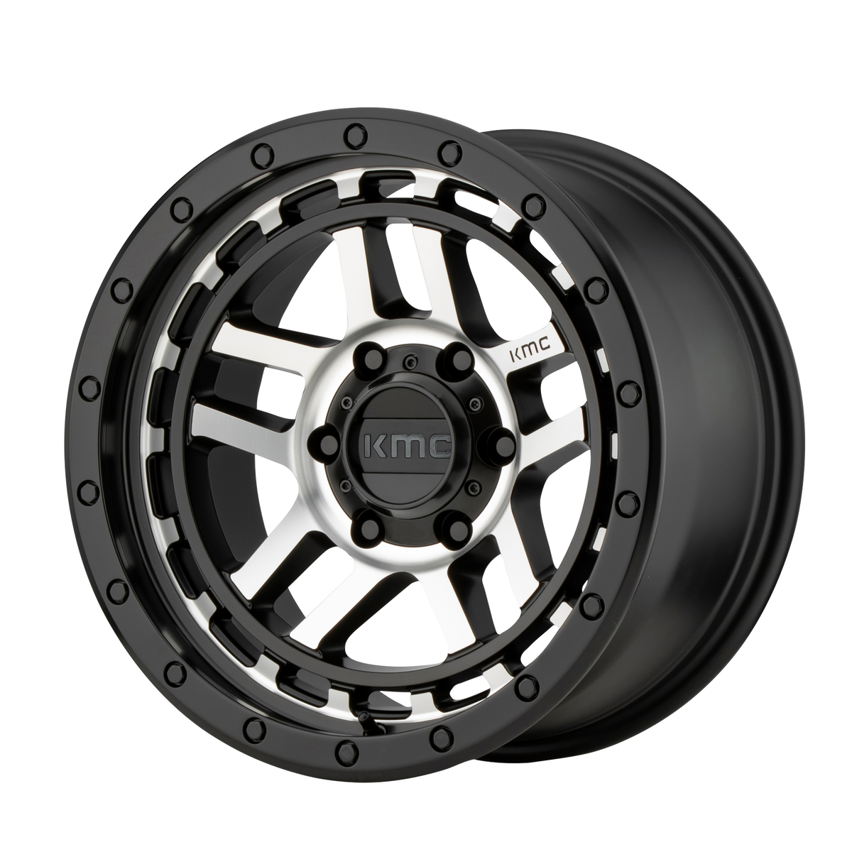KM540 17X9 6X5.5 S-BLK MACH -02MM