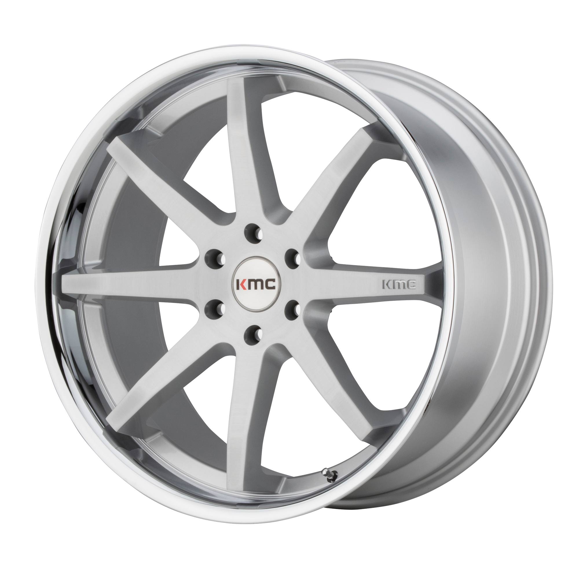 KM715 22X9.5 5X120 BRUSH SLV CHR LP 30MM