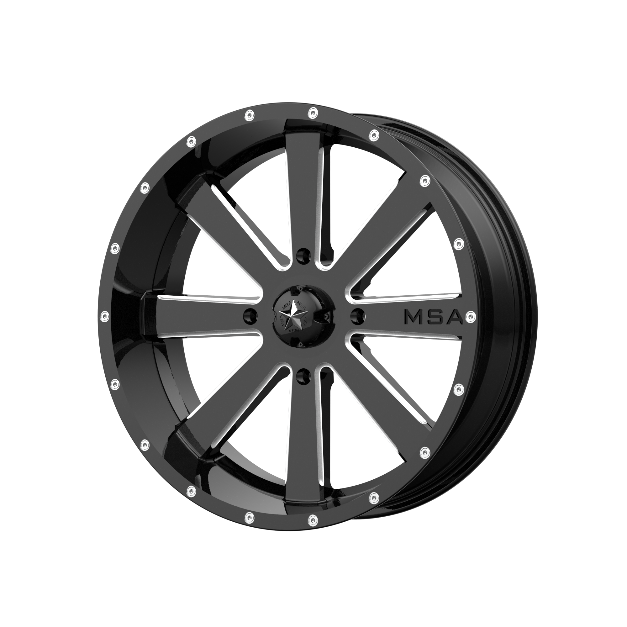 FLASH UTV 18X7 4X156 G-BLK MILL 00MM