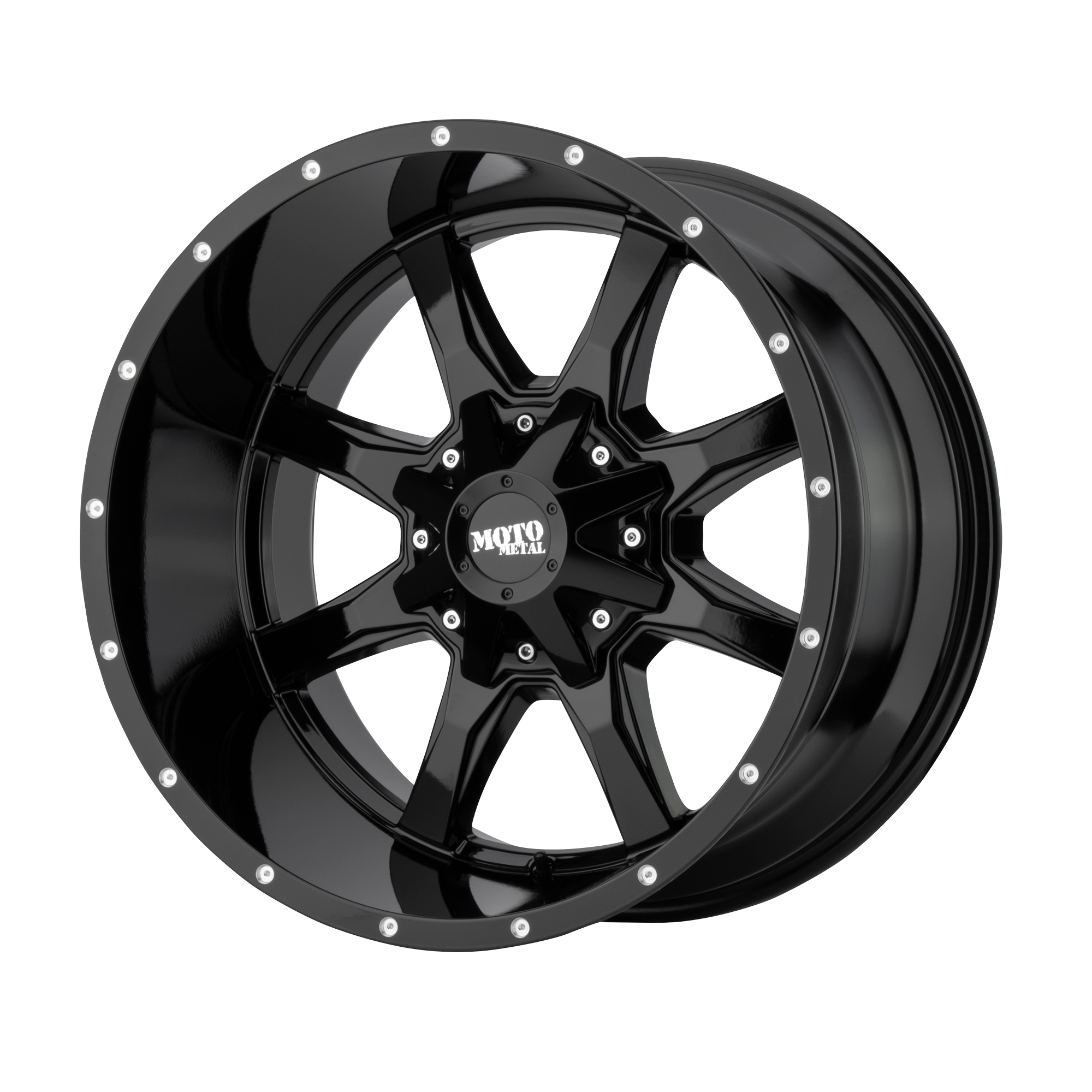 MO970 20X10 8X170 G-BLK MILL LIP -24MM