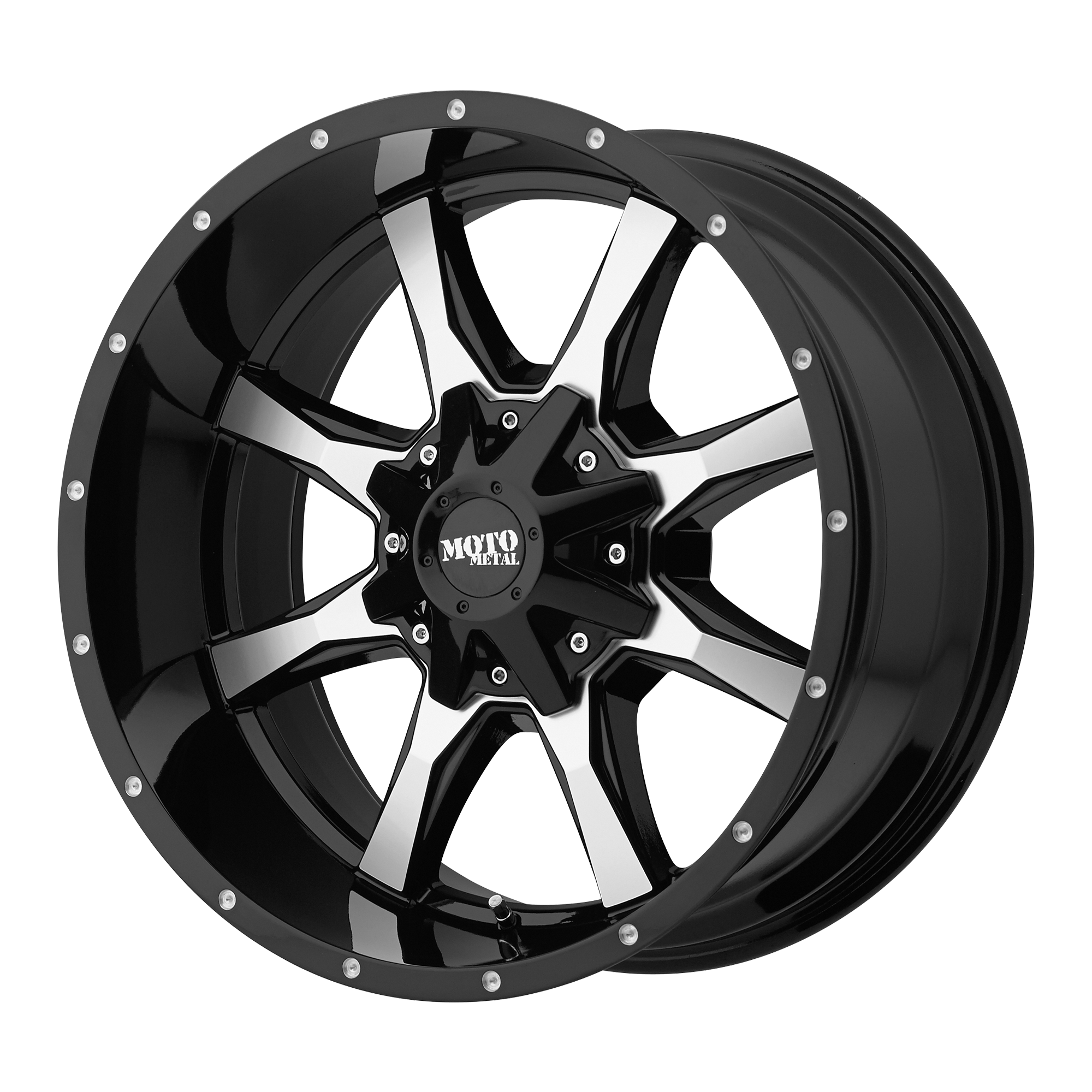 MO970 17X8 5X5.5 MACH G-BLK 50MM