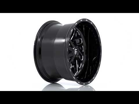 Aluminum Wheels 20X12 Triton D581 Gloss Black/Milled Fuel Off Road Wheels