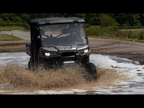 LED Light Bumper Mount 12 Inch Black Single Row White DRL Can-Am Defender HD 8/HD 9/HD 10 Rough Country