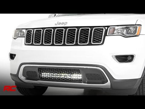 LED Light Kit Bumper Mount 20 Inch Black Dual Row White DRL Jeep Grand Cherokee WK2 (11-20) Rough Country
