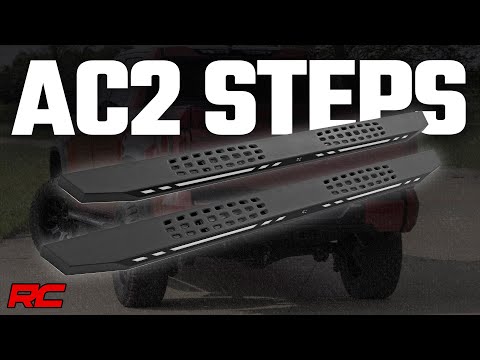 AC2 Running Boards Amber/White Crew Cab Ford F-150/Lightning/F-250/F-350/Raptor (15-26) Rough Country