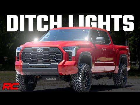 LED Light Kit Ditch Mount 2 Inch Black Pair Spot Toyota Tundra (22-26) Rough Country
